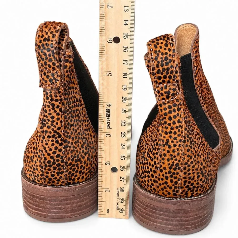 Madewell Chelsea Boots Womens 10 Cheetah Leopard Calf Hair Leather Ankle Booties